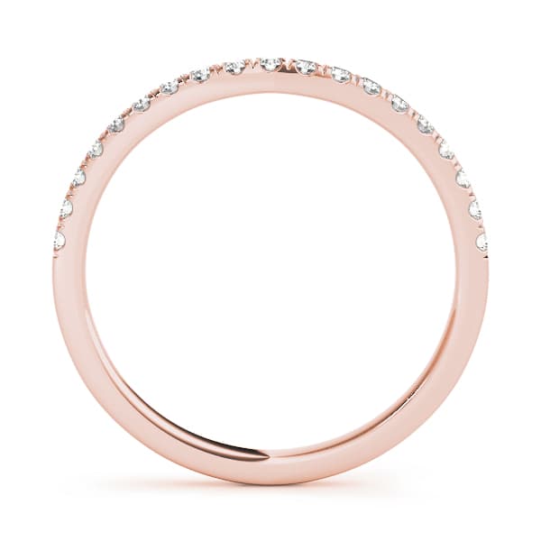 U-Prong Curved Wedding Band (1/8 ct. tw.), Side view in rose gold