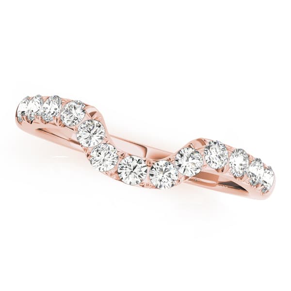 Curved Wedding Band (3/8 ct. tw.), Front view in rose gold