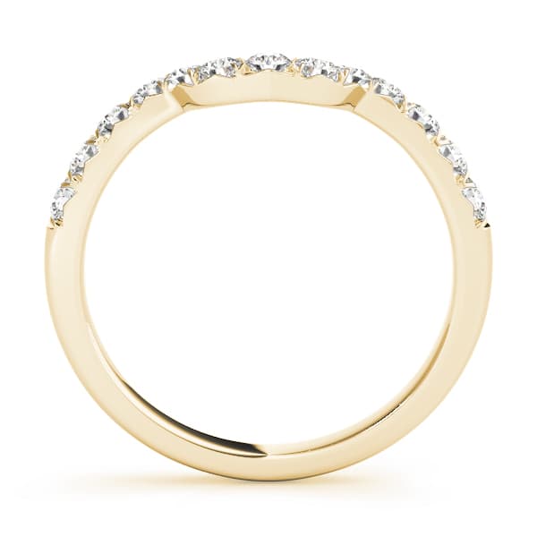 Curved Wedding Band (3/8 ct. tw.), Side view in yellow gold