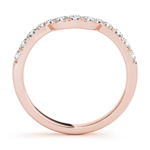 Curved Wedding Band (3/8 ct. tw.), Side view in rose gold