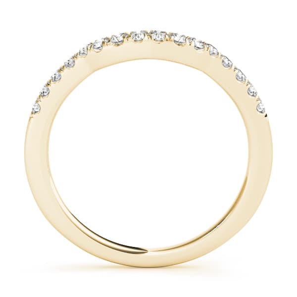 Split Prong Curved Wedding Bands (0.15 ct. tw.), Side view in yellow gold