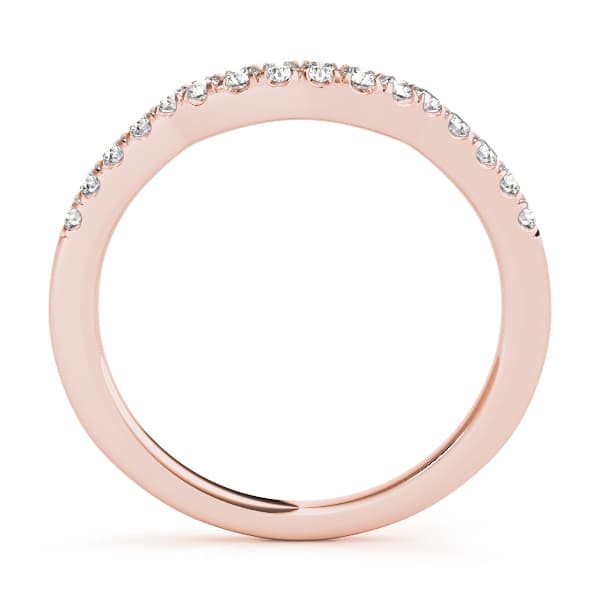 Split Prong Curved Wedding Bands (0.16 ct. tw.), Side view in rose gold