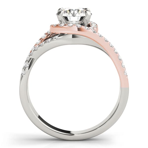 Split-Shank Bypass Engagement Ring, style 50849, Side view in rose gold