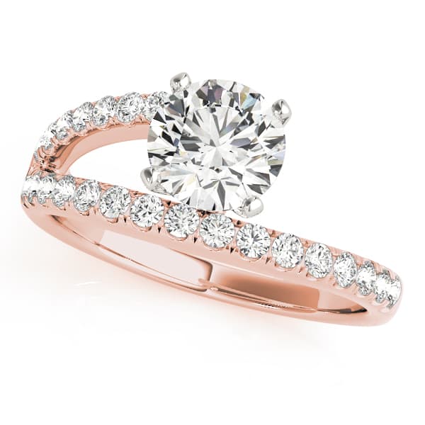 Split Shank Engagement Ring, style 50850, Front view in rose gold