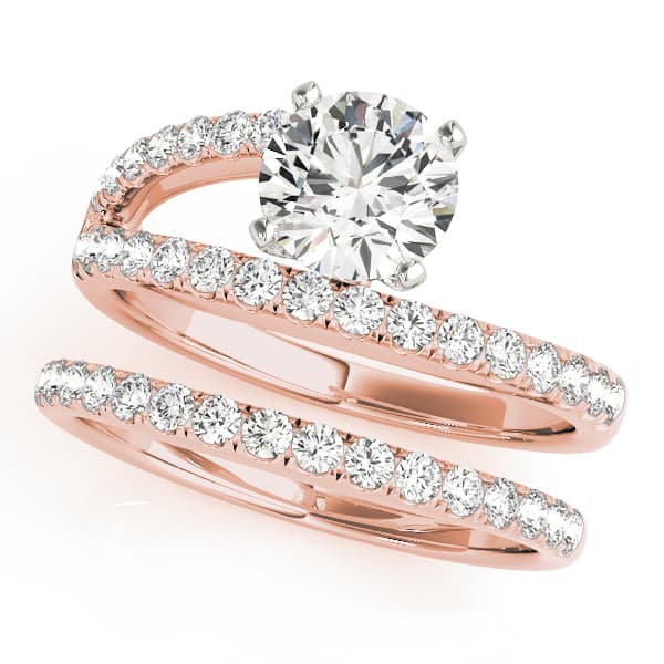 Split Shank Engagement Ring, style 50850, On hand view in rose gold