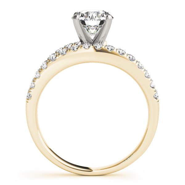 Split Shank Engagement Ring, style 50850, Side view in yellow gold