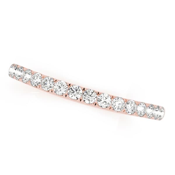Split Prong Curved Wedding Band (0.22 ct. tw.), Front view in rose gold