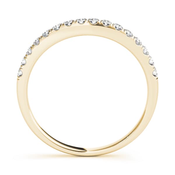 Split Prong Curved Wedding Band (0.22 ct. tw.), Side view in yellow gold