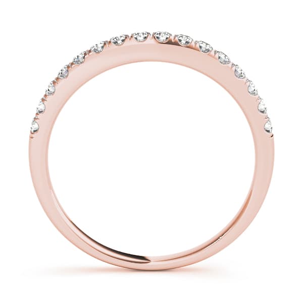 Split Prong Curved Wedding Band (0.22 ct. tw.), Side view in rose gold
