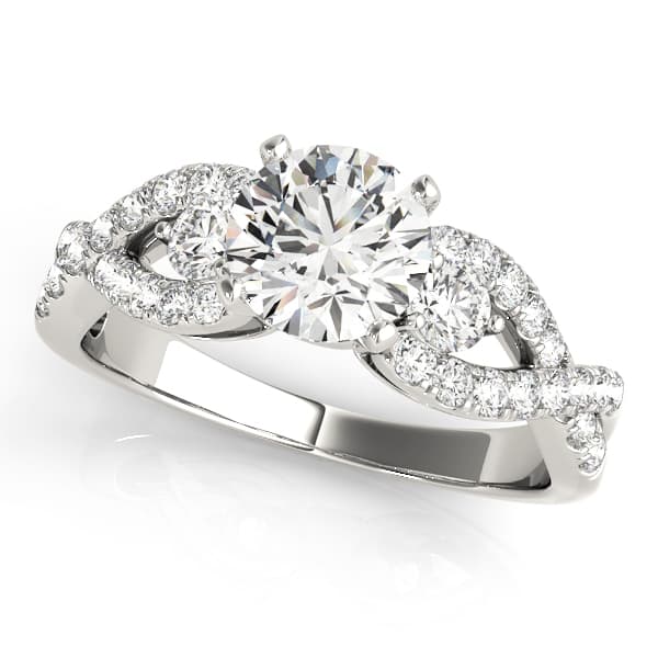Twisting 3-Stone Engagement Ring — style 50852 in 10k White Gold