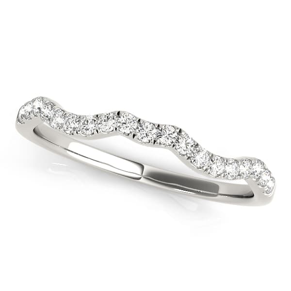 Split Prong Curved Wedding Band — View 1