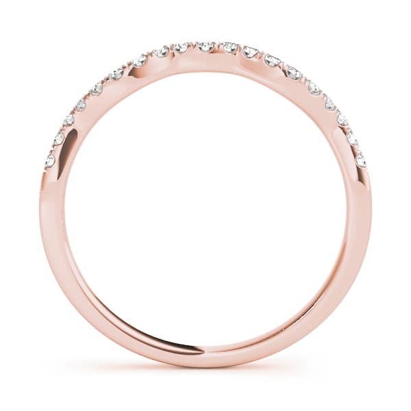 Split Prong Curved Wedding Band (1/8 ct. tw.), Side view in rose gold