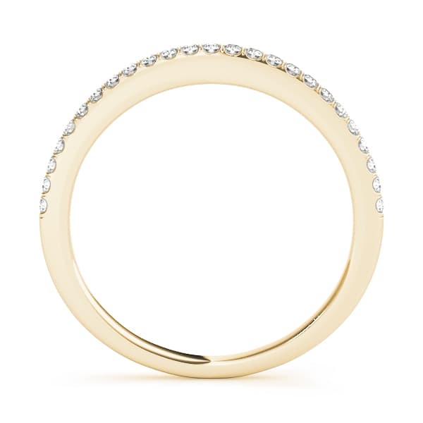 Prong Set Wedding Band (1/8 ct. tw.), Side view in yellow gold