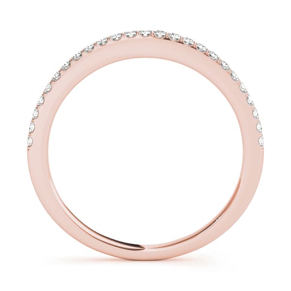 Prong Set Wedding Band (1/8 ct. tw.), Side view in rose gold