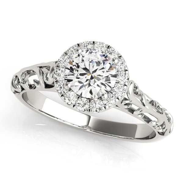 Vintage Filigree Halo Engagement Rings — style 50855 in 10k White Gold