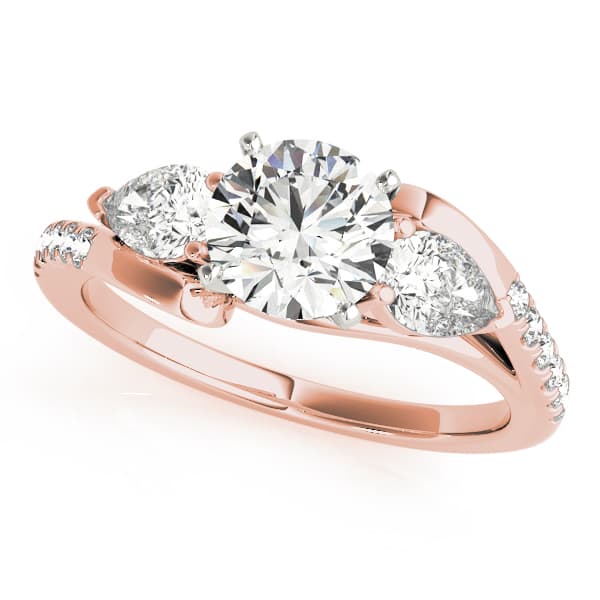 Engagement Ring, style 50856, Front view in rose gold