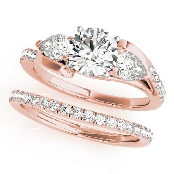 Engagement Ring, style 50856, On hand view in rose gold