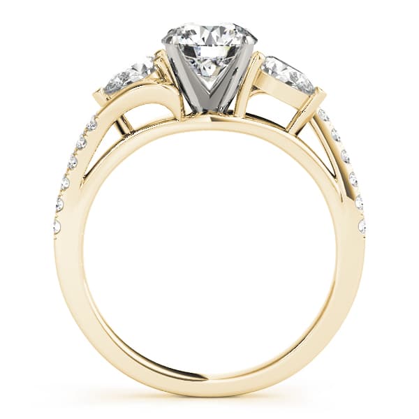 Engagement Ring, style 50856, Side view in yellow gold