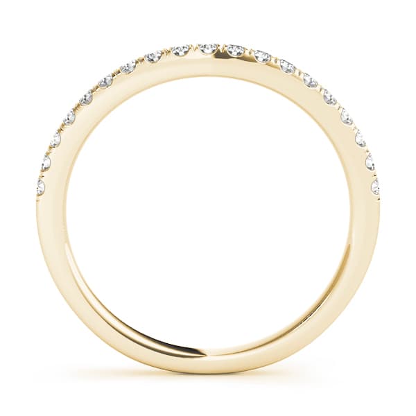 Prong Set Wedding Band (1/8 ct. tw.), Side view in yellow gold