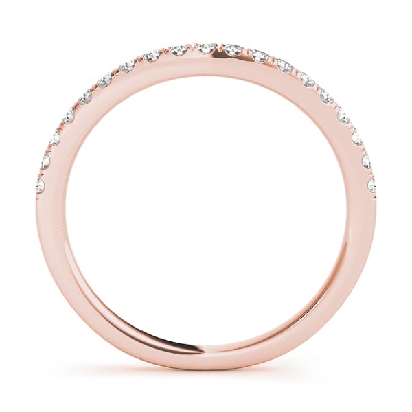 Prong Set Wedding Band (1/8 ct. tw.), Side view in rose gold