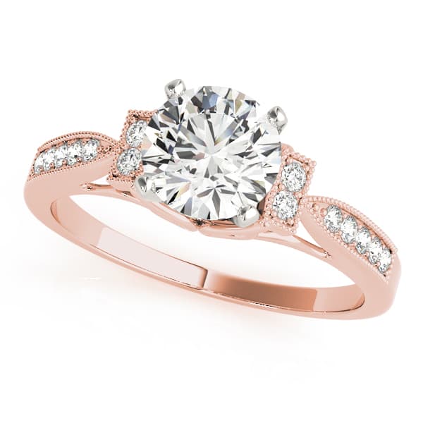 Engagement Ring, style 50857, Front view in rose gold