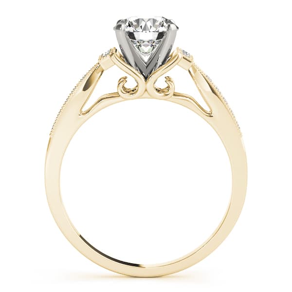Engagement Ring, style 50857, Side view in yellow gold