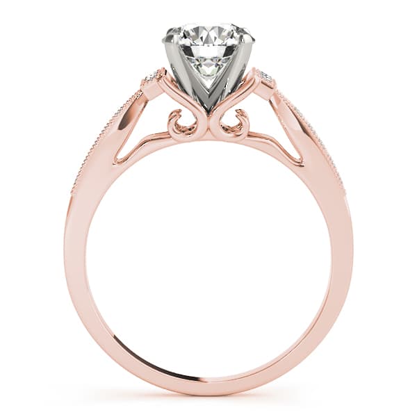 Engagement Ring, style 50857, Side view in rose gold