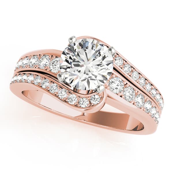 Bypass Multi-Row Engagement Ring, style 50860, Front view in rose gold