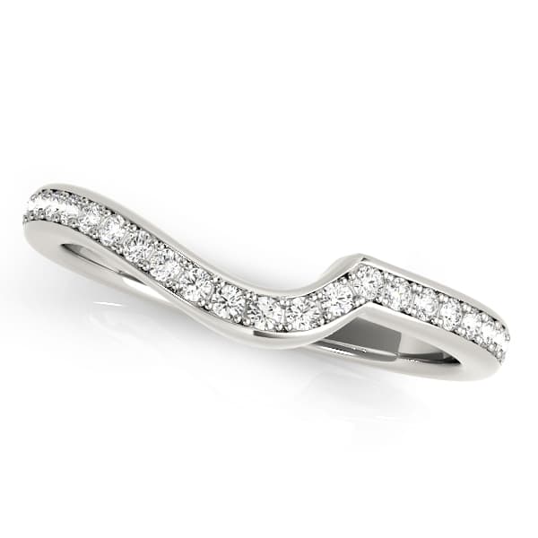 Prong-In-Channel Curved Wedding Band — View 1