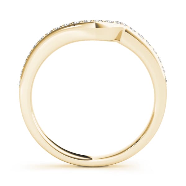 Prong-In-Channel Curved Wedding Band (1/8 ct. tw.), Side view in yellow gold