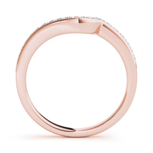 Prong-In-Channel Curved Wedding Band (1/8 ct. tw.), Side view in rose gold