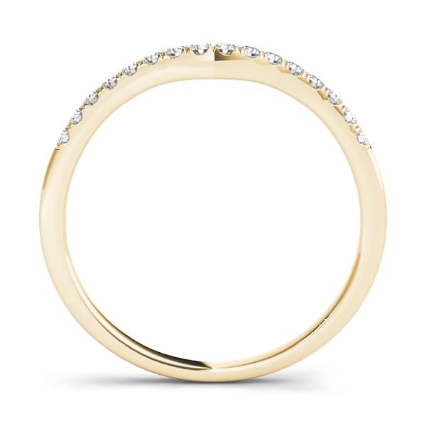 Curved Wedding Band (1/8 ct. tw.), Side view in yellow gold