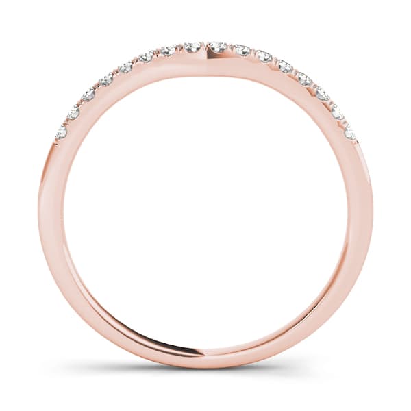Curved Wedding Band (1/8 ct. tw.), Side view in rose gold