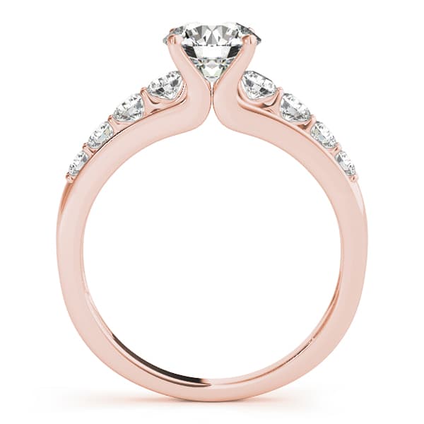 U-Prong Single Row Round Engagement Ring, style 50864, Side view in rose gold