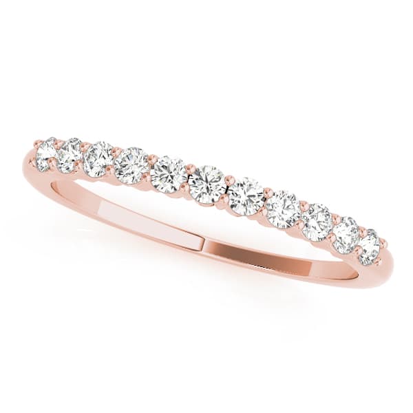 11-Stone Prong Set Wedding Band (0.28 ct. tw.), Front view in rose gold