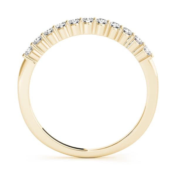 11-Stone Prong Set Wedding Band (0.28 ct. tw.), Side view in yellow gold