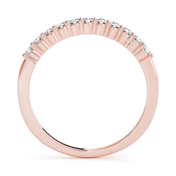 11-Stone Prong Set Wedding Band (0.28 ct. tw.), Side view in rose gold