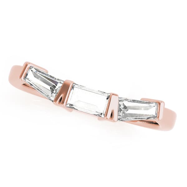 Bar Set Baguette Wedding Band (2/3 ct. tw.), Front view in rose gold