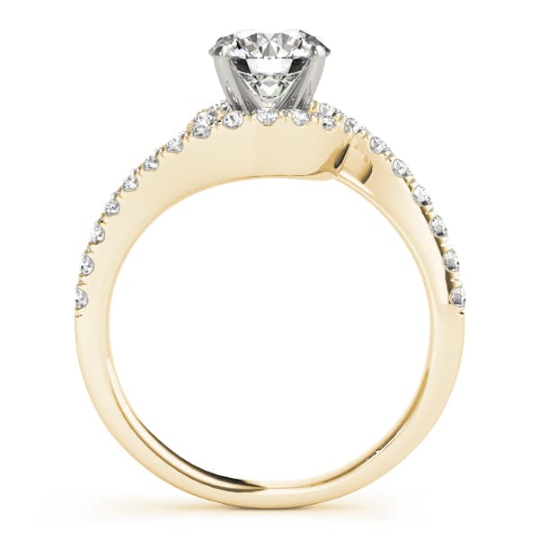 Bypass Prong Set Halo Engagement Ring, style 50866, Side view in yellow gold