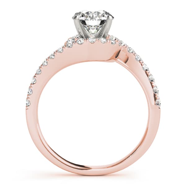 Bypass Prong Set Halo Engagement Ring, style 50866, Side view in rose gold