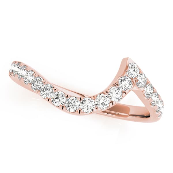 Curved Wedding Band (1/4 ct. tw.), Front view in rose gold