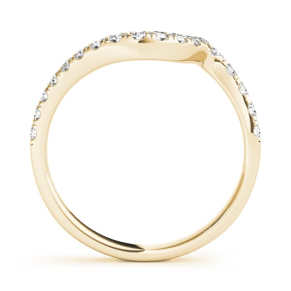 Curved Wedding Band (1/4 ct. tw.), Side view in yellow gold