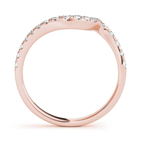 Curved Wedding Band (1/4 ct. tw.), Side view in rose gold