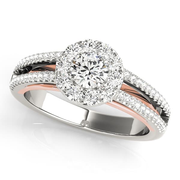 Engagement Ring, style 50867, Front view in rose gold