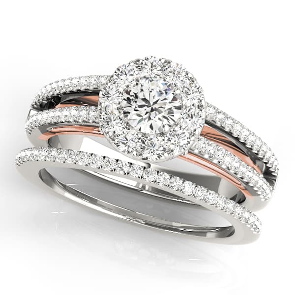 Engagement Ring, style 50867, On hand view in rose gold