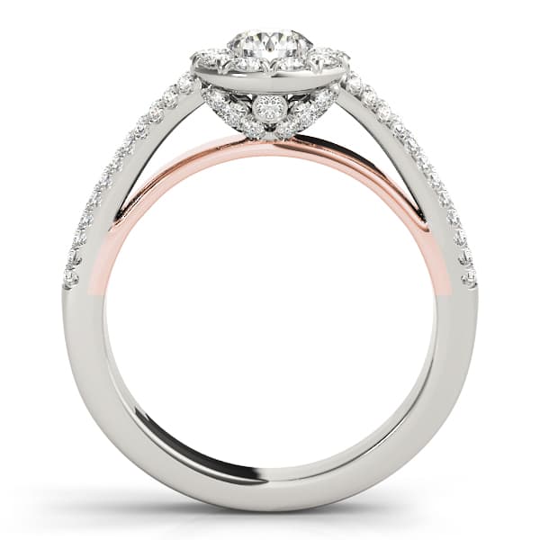 Engagement Ring, style 50867, Side view in rose gold