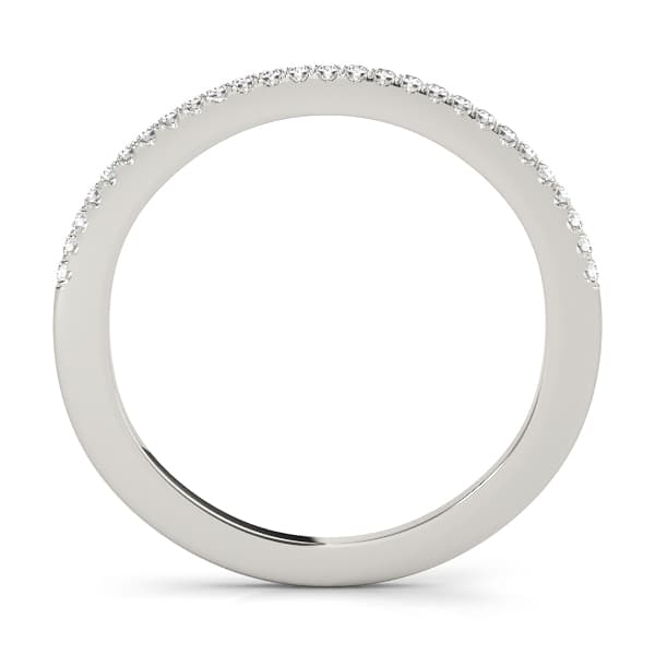 Prong Set Wedding Band (1/8 ct. tw.), Side view in rose gold
