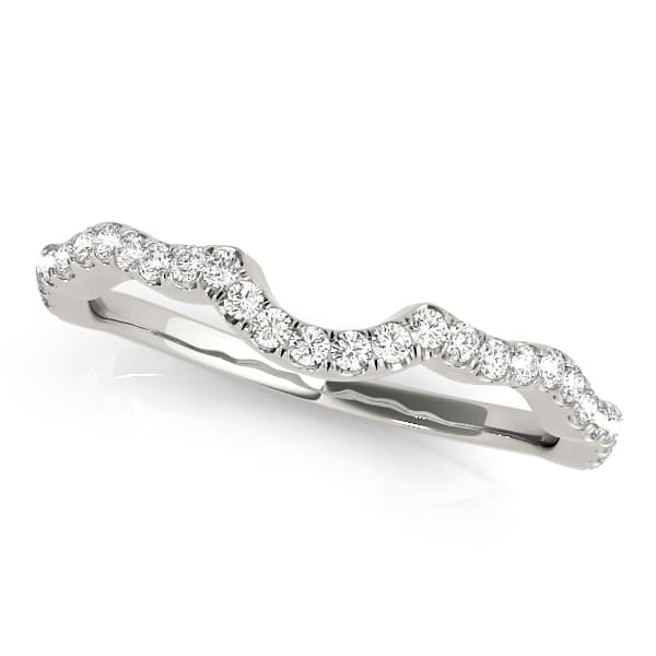 Split Prong Curved Wedding Bands — View 1