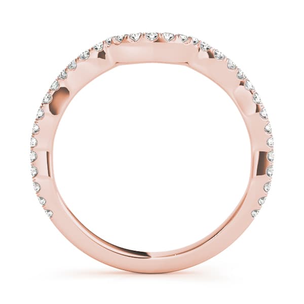 Split Prong Curved Wedding Bands (0.19 ct. tw.), Side view in rose gold