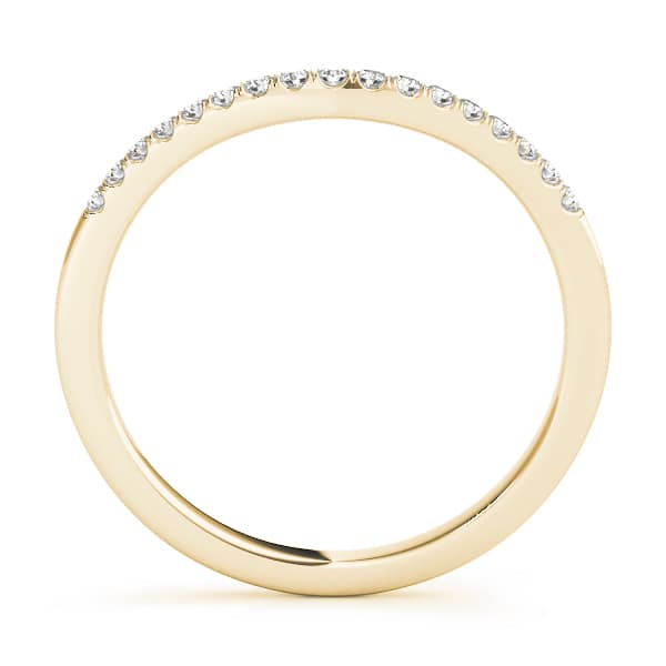 U-Prong curved Wedding Band (1/8 ct. tw.), Side view in yellow gold